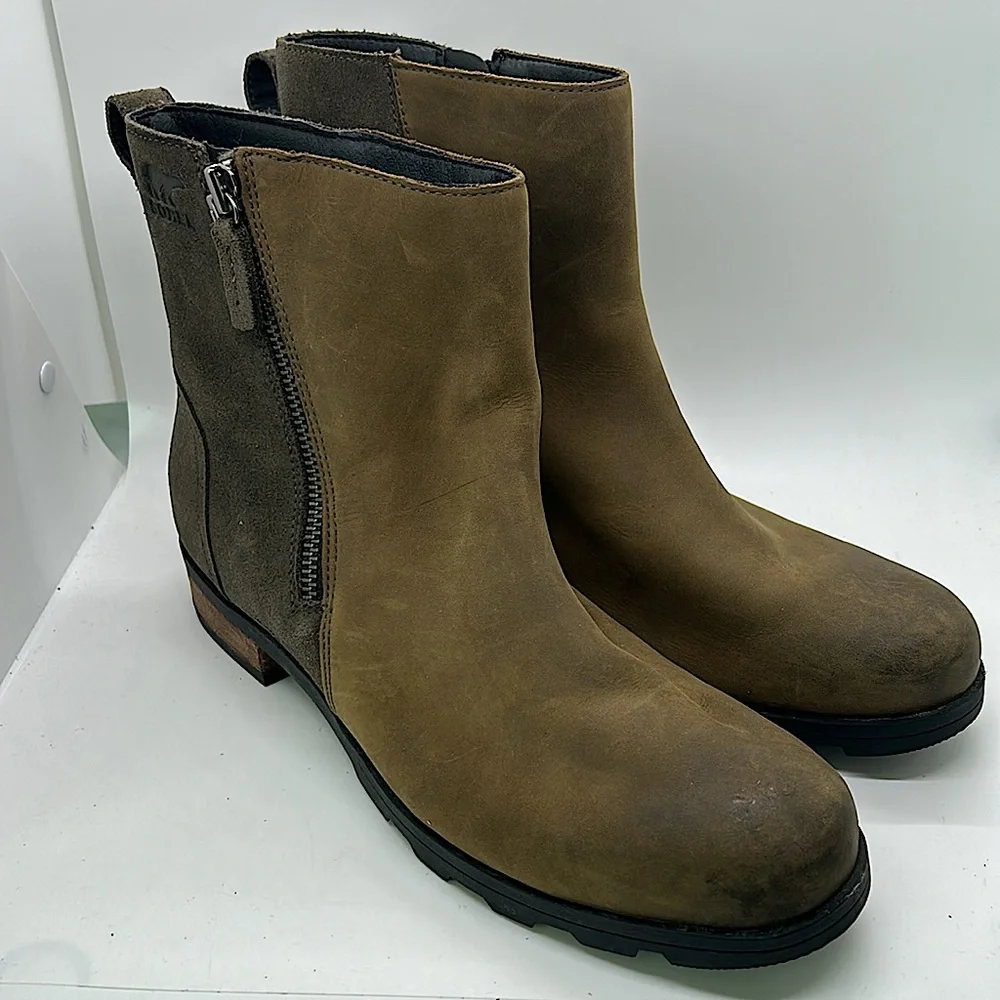 Sorel Dark Brown Leather/Suede Chukka Boots Booties Shoes **Size 11** 🌸🌸 - Picture 1 of 8
